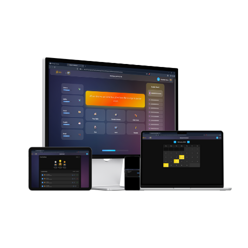 Students learning with tablets